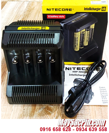 Nitecore i8, Máy sạc pin NItecore i8, sạc được 1 đến 8 pin Lithium Li-Ion, NiMh, NiCd 